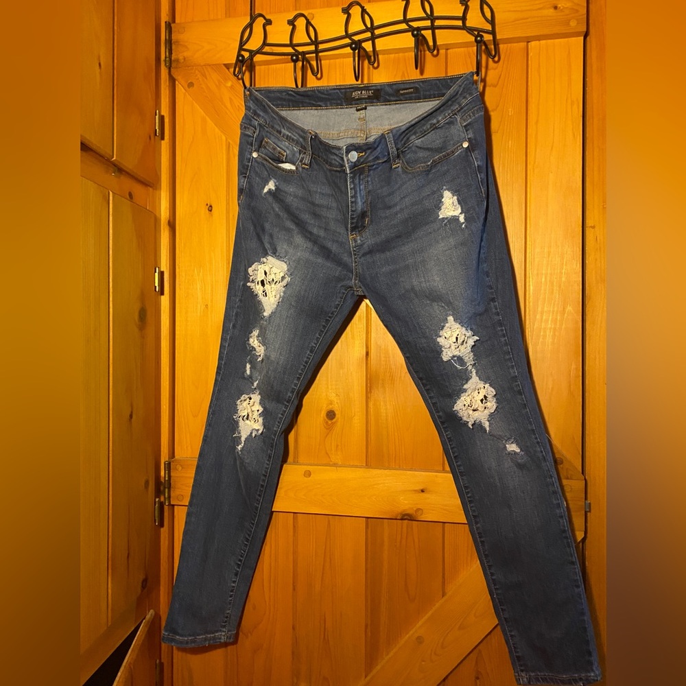 Judy Blue Crochet Patchwork Jeans. Skinny Fit.